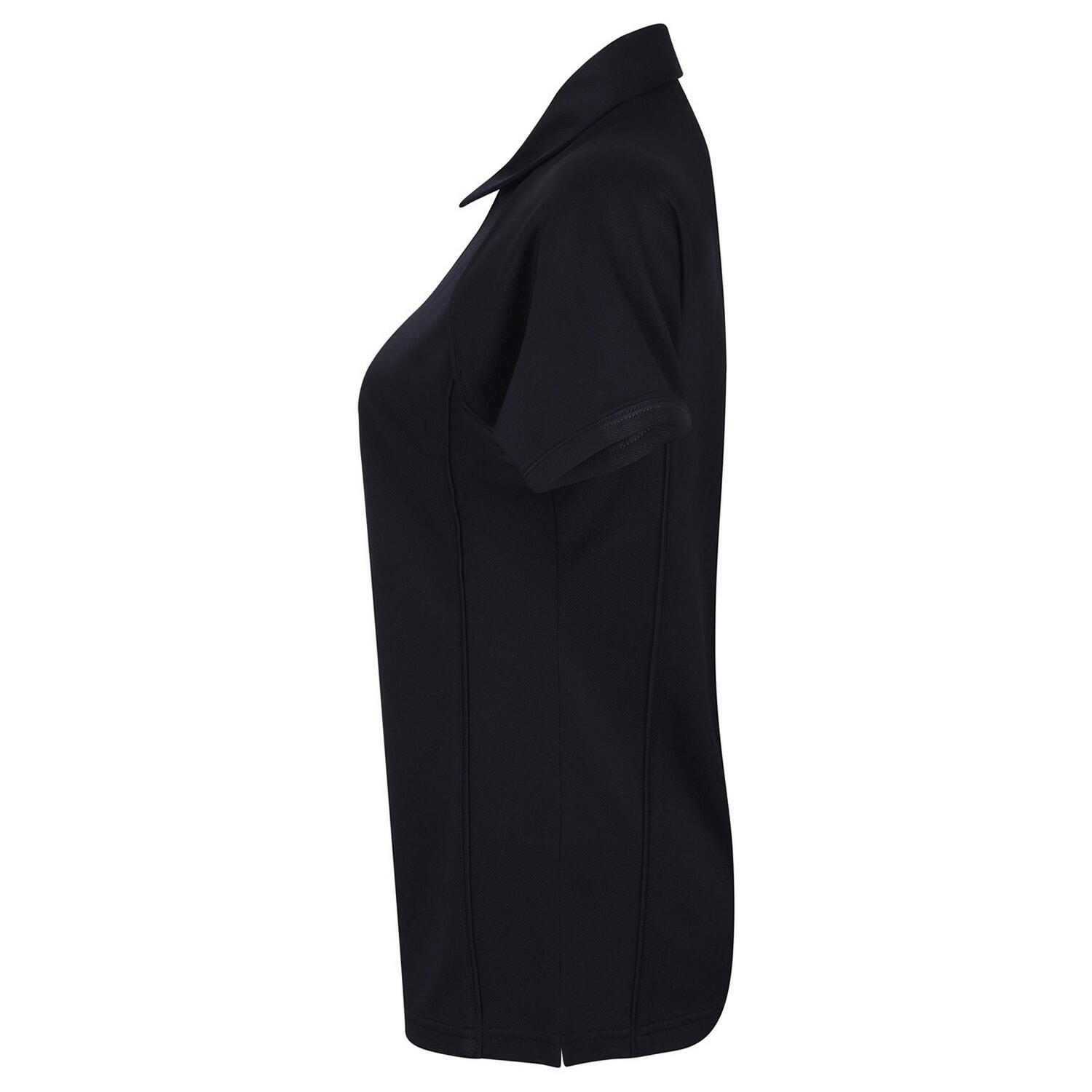 Womens/Ladies Piped Polo Shirt (Navy) 4/4