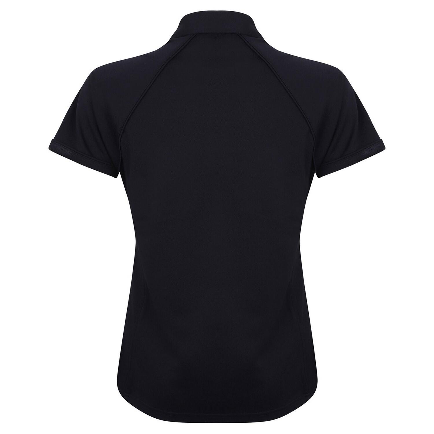 Womens/Ladies Piped Polo Shirt (Navy) 2/4