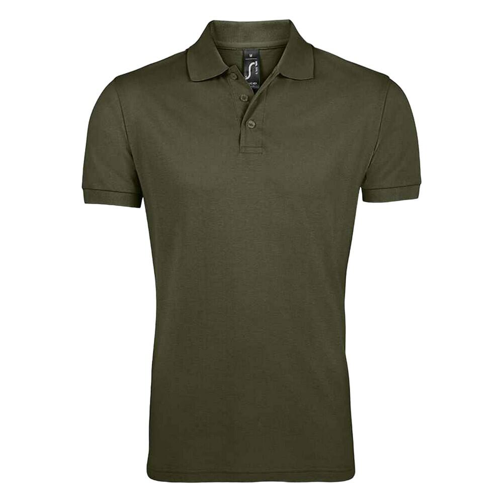SOL'S Mens Prime Pique Plain Short Sleeve Polo Shirt (Army)