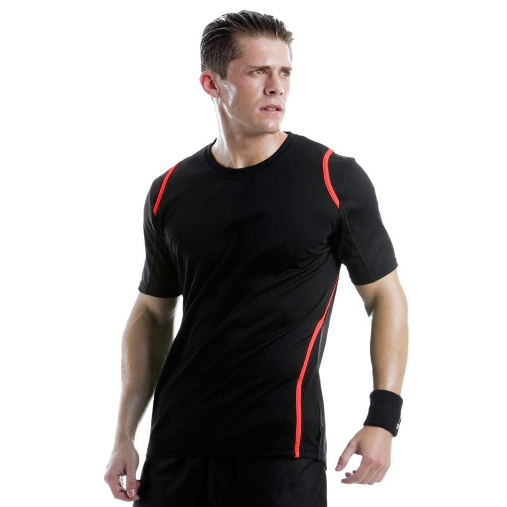 Cooltex® Calções Sleeved T-Shirt / Moda esportiva masculina (Preto/Vermelho) 3/3