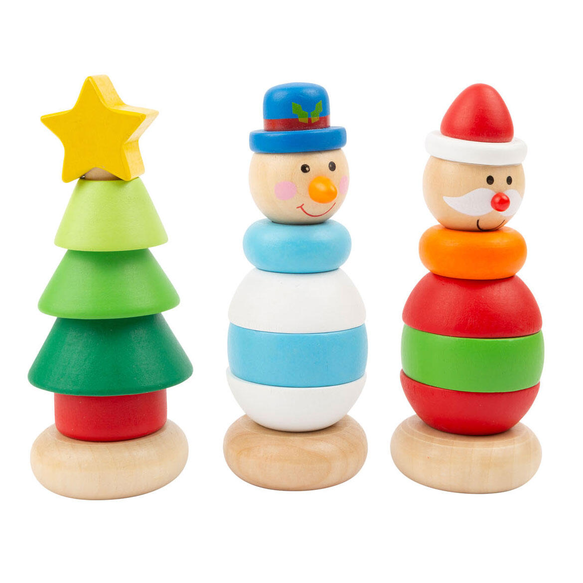SMALL FOOT Small Foot Houten Stapeltoren Kerstfiguur, per stuk