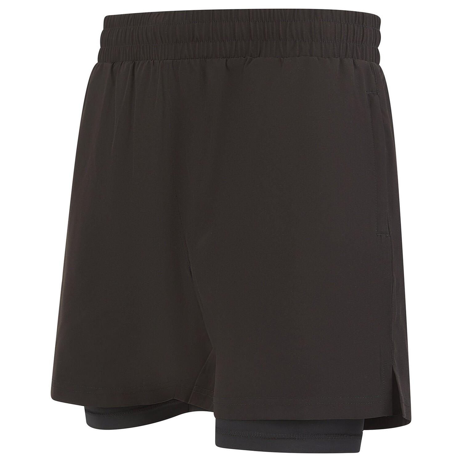 Mens Double Layered Shorts (Black/Black) 4/4