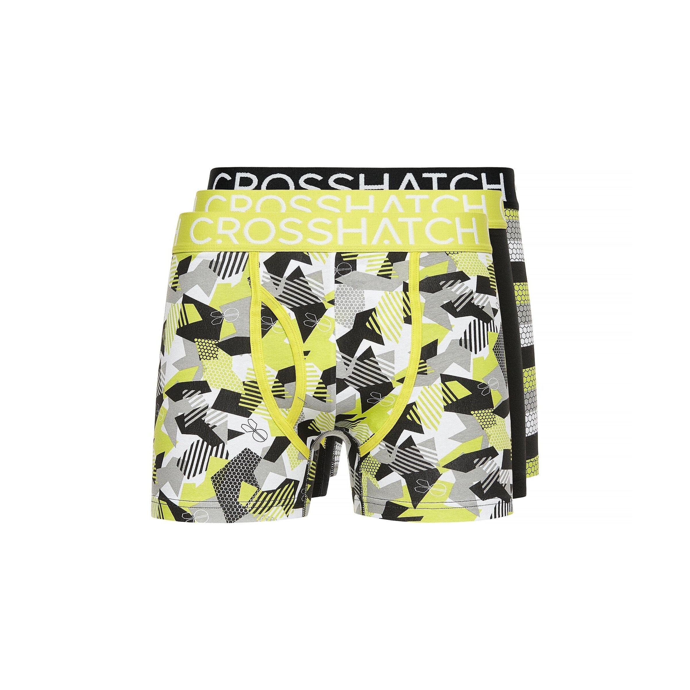 CROSSHATCH Mens Crystaline Boxer Shorts (Pack of 3) (Lime)