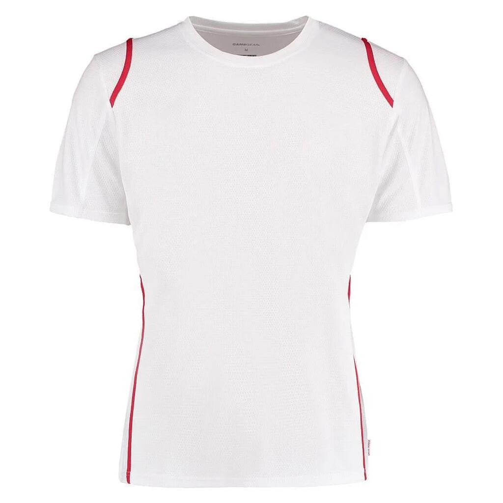 ® Cooltex® Short Sleeved TShirt / Mens Sportswear (White/Red)