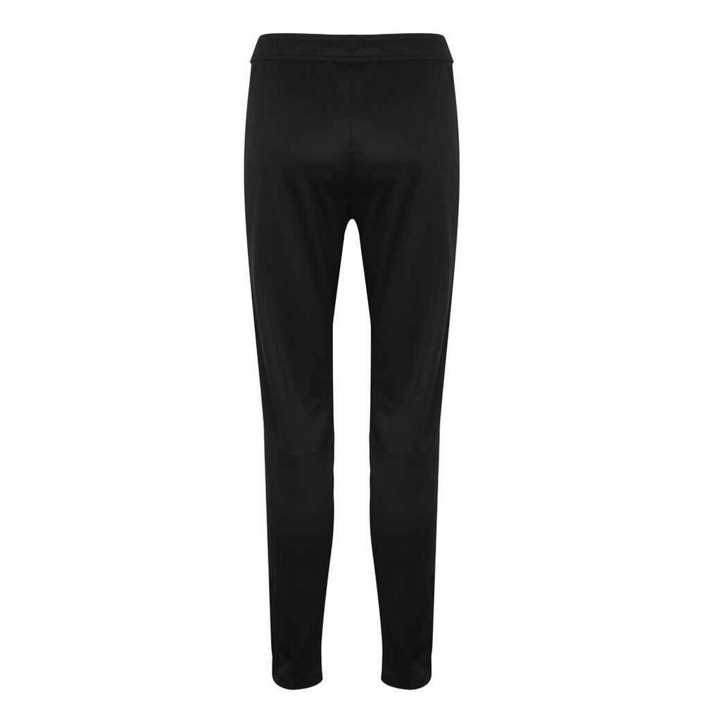 Womens/Ladies Piqué Slim Jogging Bottoms (Black) 2/3
