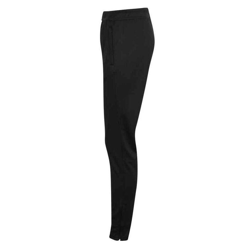 Womens/Ladies Piqué Slim Jogging Bottoms (Black) 3/3