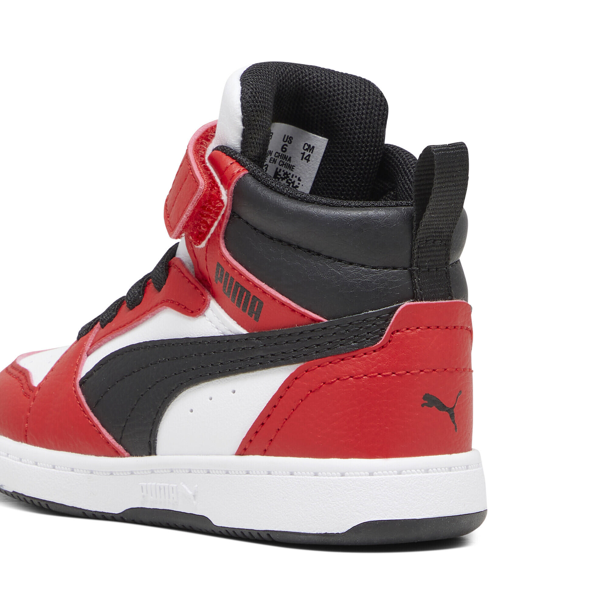 Basket mi-haute Rebound V6 Bébé PUMA White Black For All Time Red 2/7