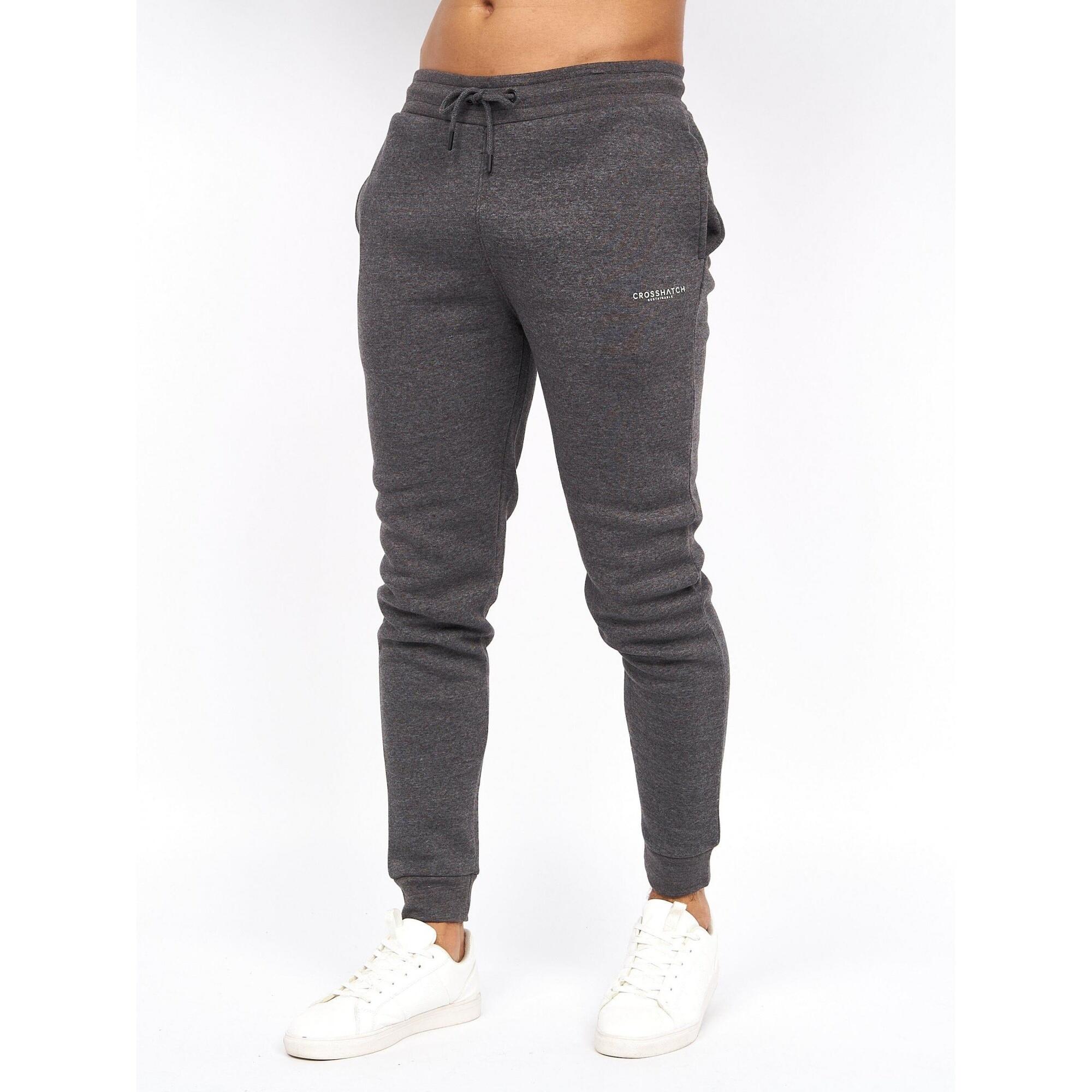 Mens Complainz Jogging Bottoms (Charcoal Marl) CROSSHATCH Decathlon