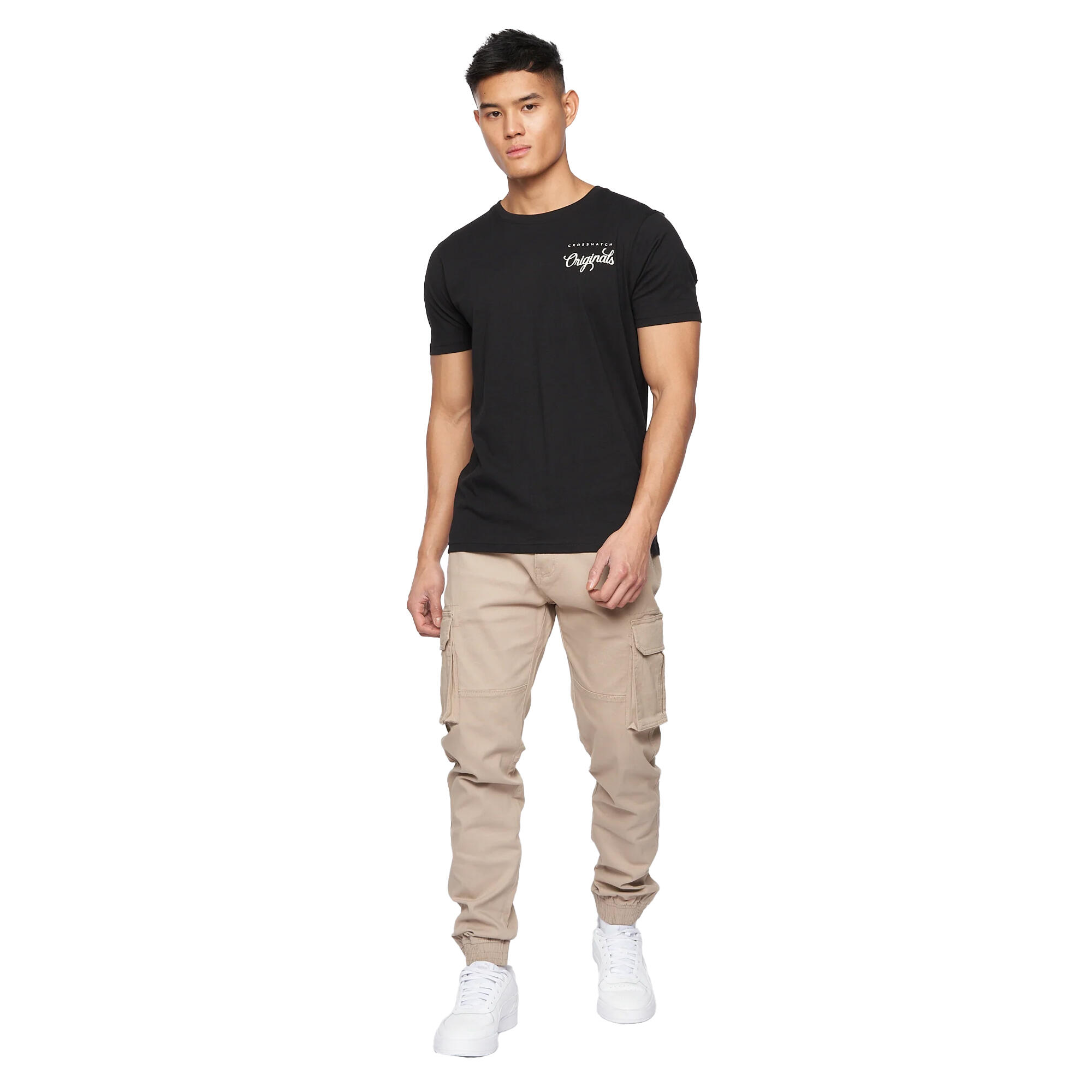Mens Frentons Cargo Trousers (Stone) 3/3