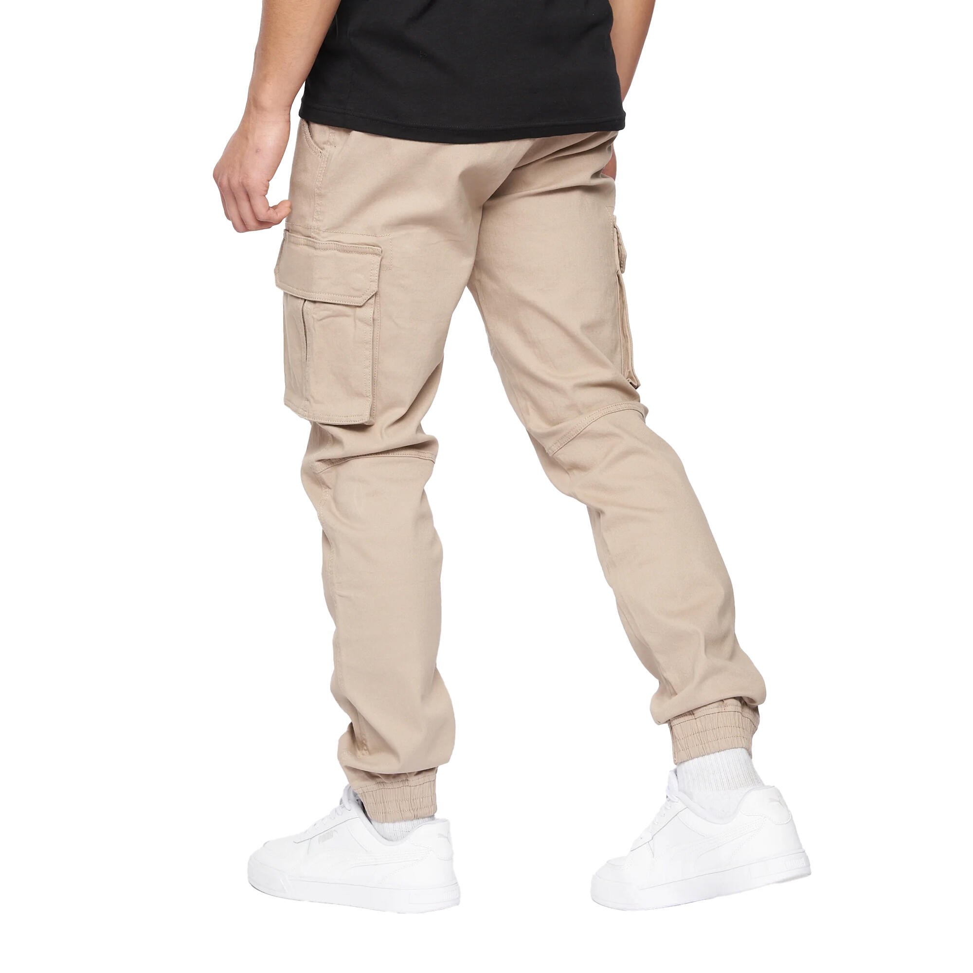 Mens Frentons Cargo Trousers (Stone) 2/3