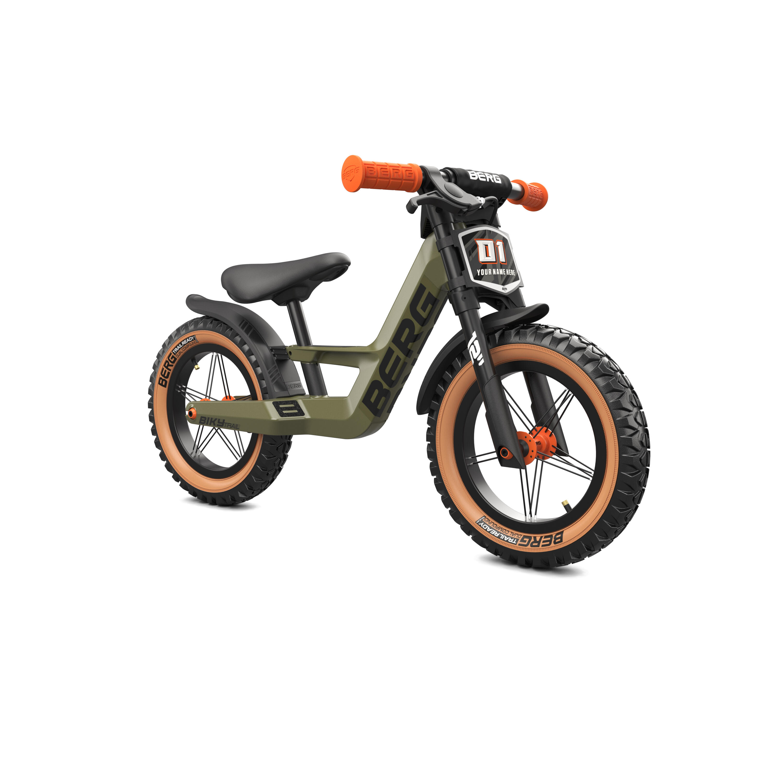 Rowerek biegowy Biky Trail 12 z hamulcem lekka rama z magnezu, zielony