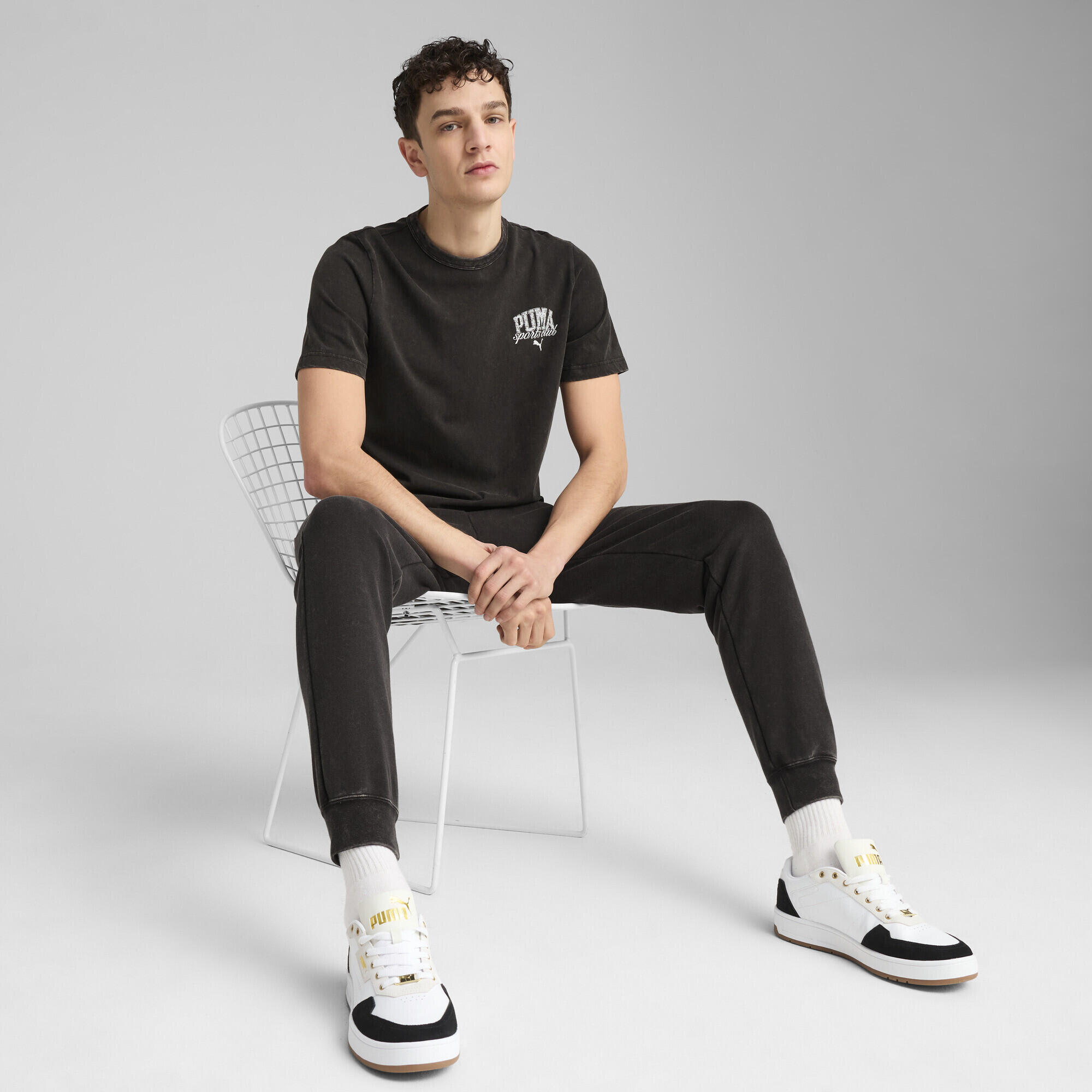 Pánské turistika tričko s krátkým rukávem Washed T-Shirt PUMA Black 4/7