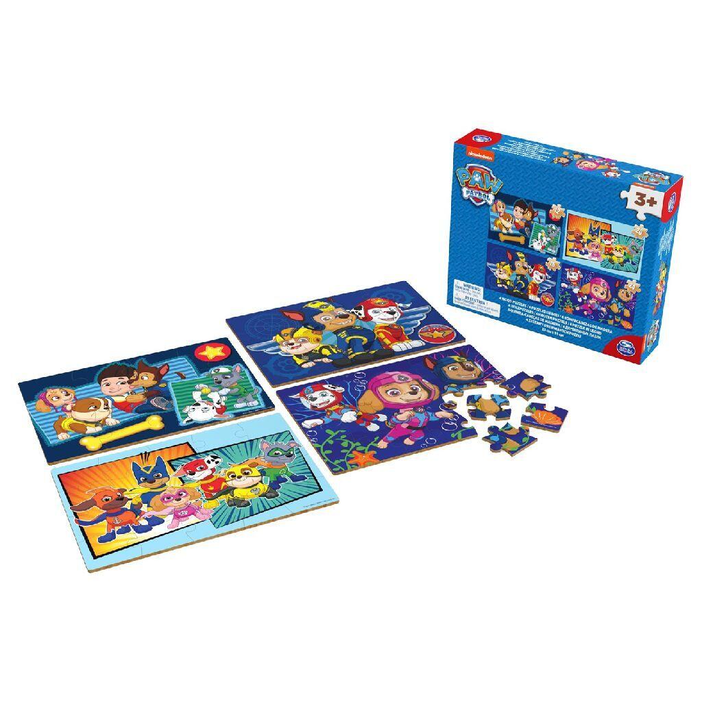 PAW PATROL Paw Patrol shoe box 4 houten puzzels 12-16-20-24 stukjes