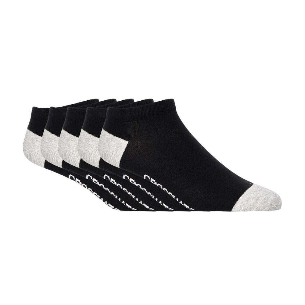 CROSSHATCH Mens Vitalblack Trainer Socks (Pack of 5) (Black)