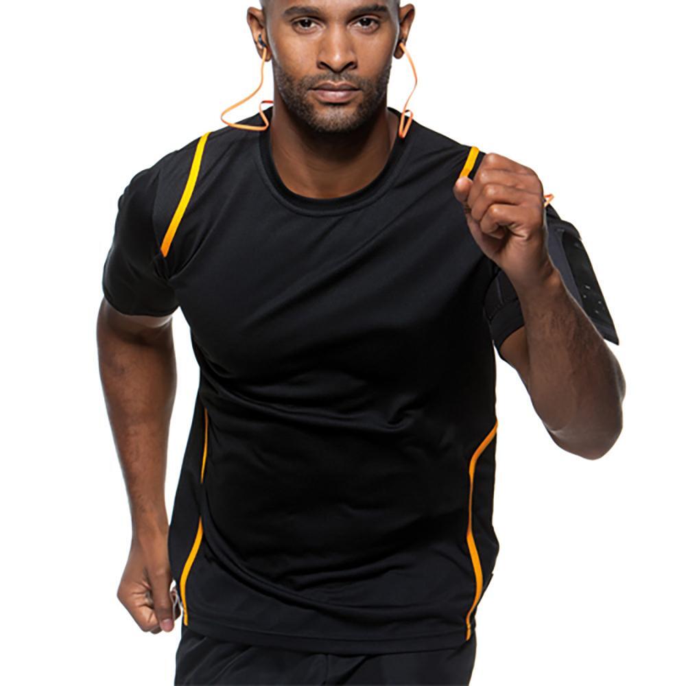 Cooltex® Calções Sleeved T-Shirt / Moda esportiva masculina (Laranja 3/3
