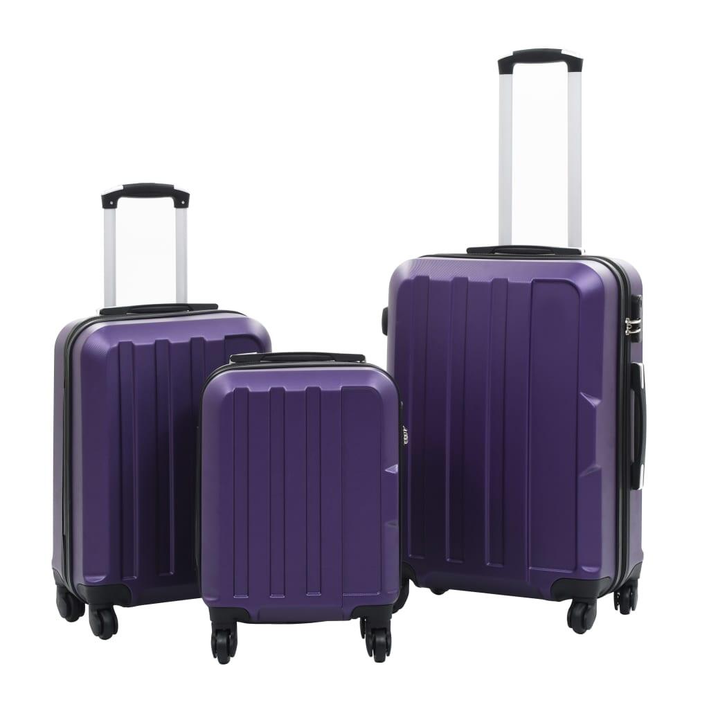 Vidaxl Ensemble de Bagages Durs 3 Pièces en Violet 1/4