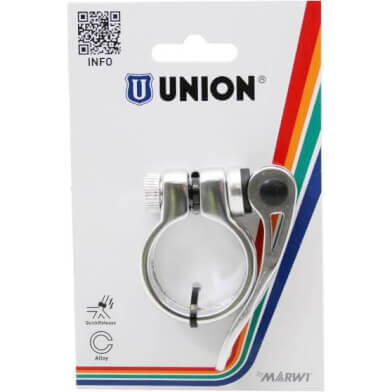 Union Sattelstützenklemme mit Schnellspanner 34,9 mm - Silber