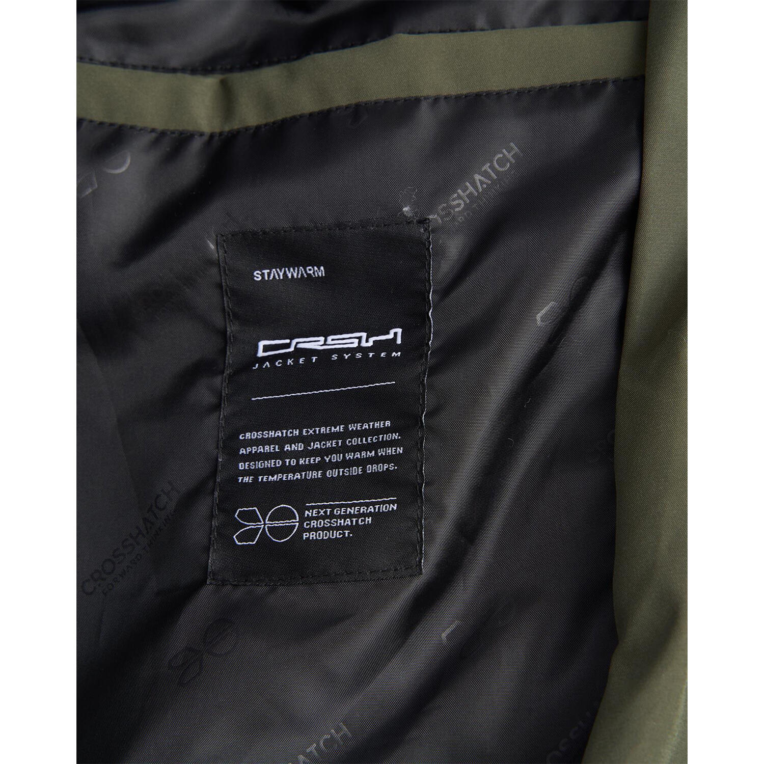 Mens Kampleys Embossed Padded Jacket (Olive) 4/4