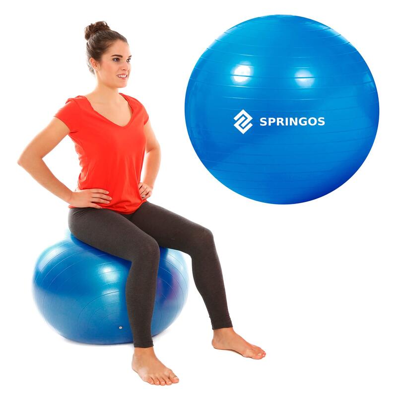 Piłka rehabilitacyjna do ćwiczeń fitness 85cm Springos z pompką