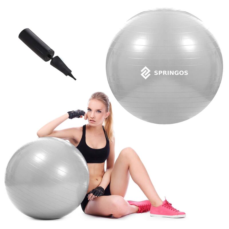 Piłka rehabilitacyjna do ćwiczeń fitness 75cm Springos z pompką