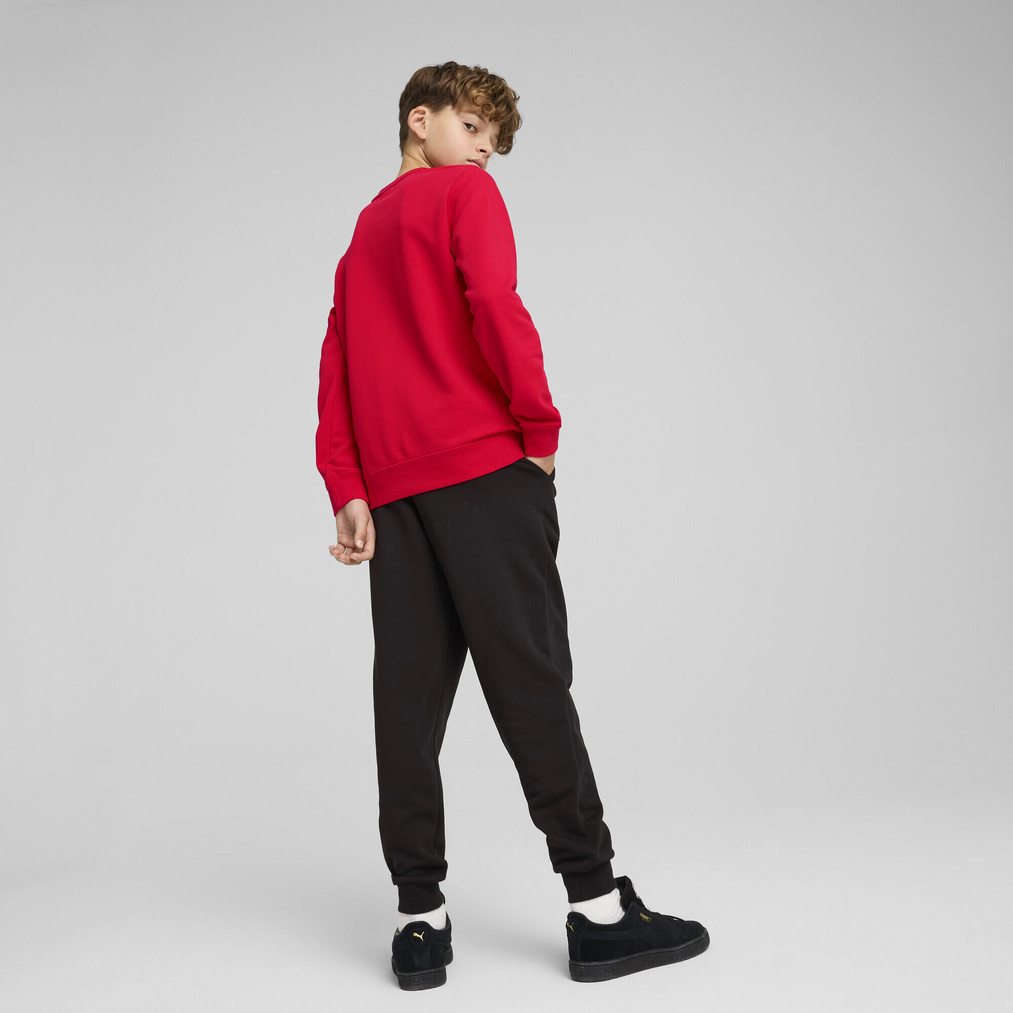 Essentials No. 1 Logo Crew Trainingsanzug Jungen PUMA For All Time Red 3/8