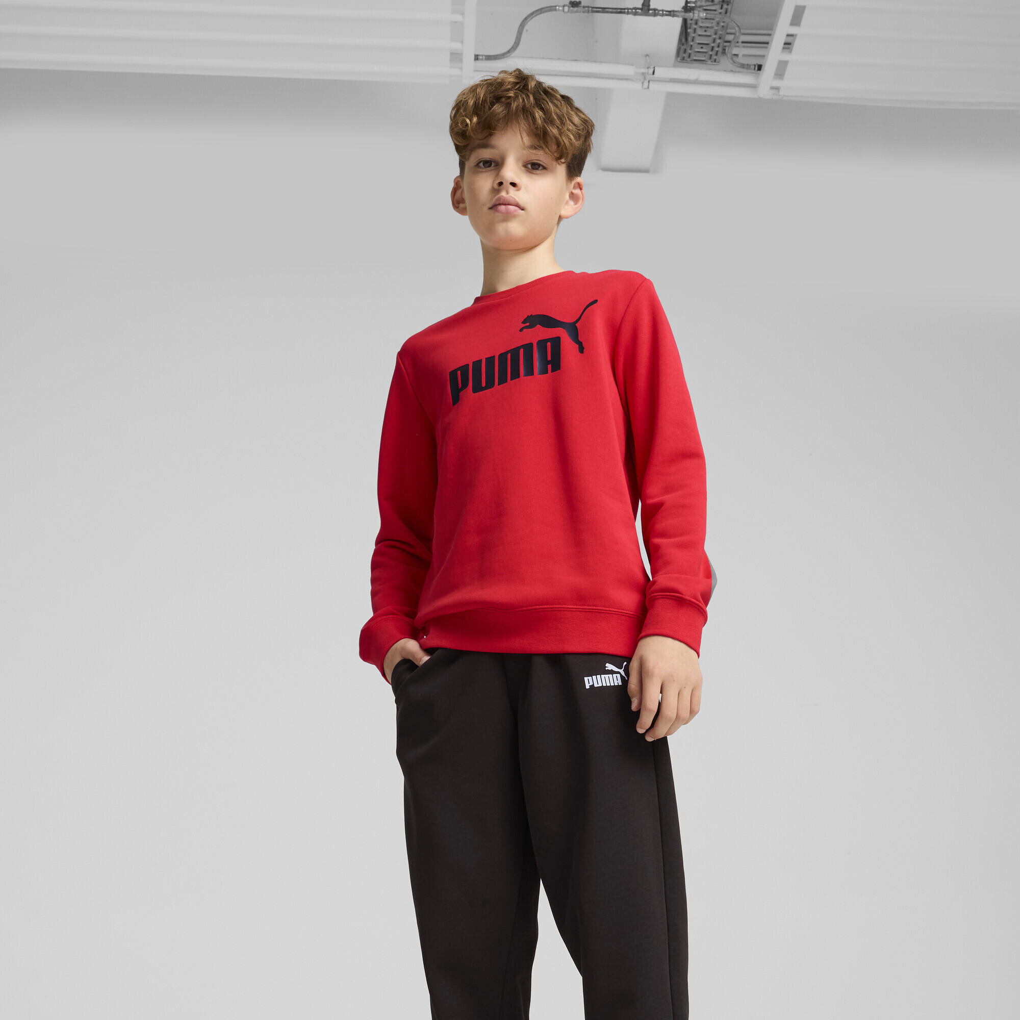 Essentials No. 1 Logo Crew Trainingsanzug Jungen PUMA For All Time Red 4/8