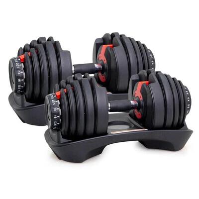 COPPIA MANUBRI PESI PALESTRA CASA DA 2.5 A 24 KG - 15 LIVELLI REGOLABILI SET CON