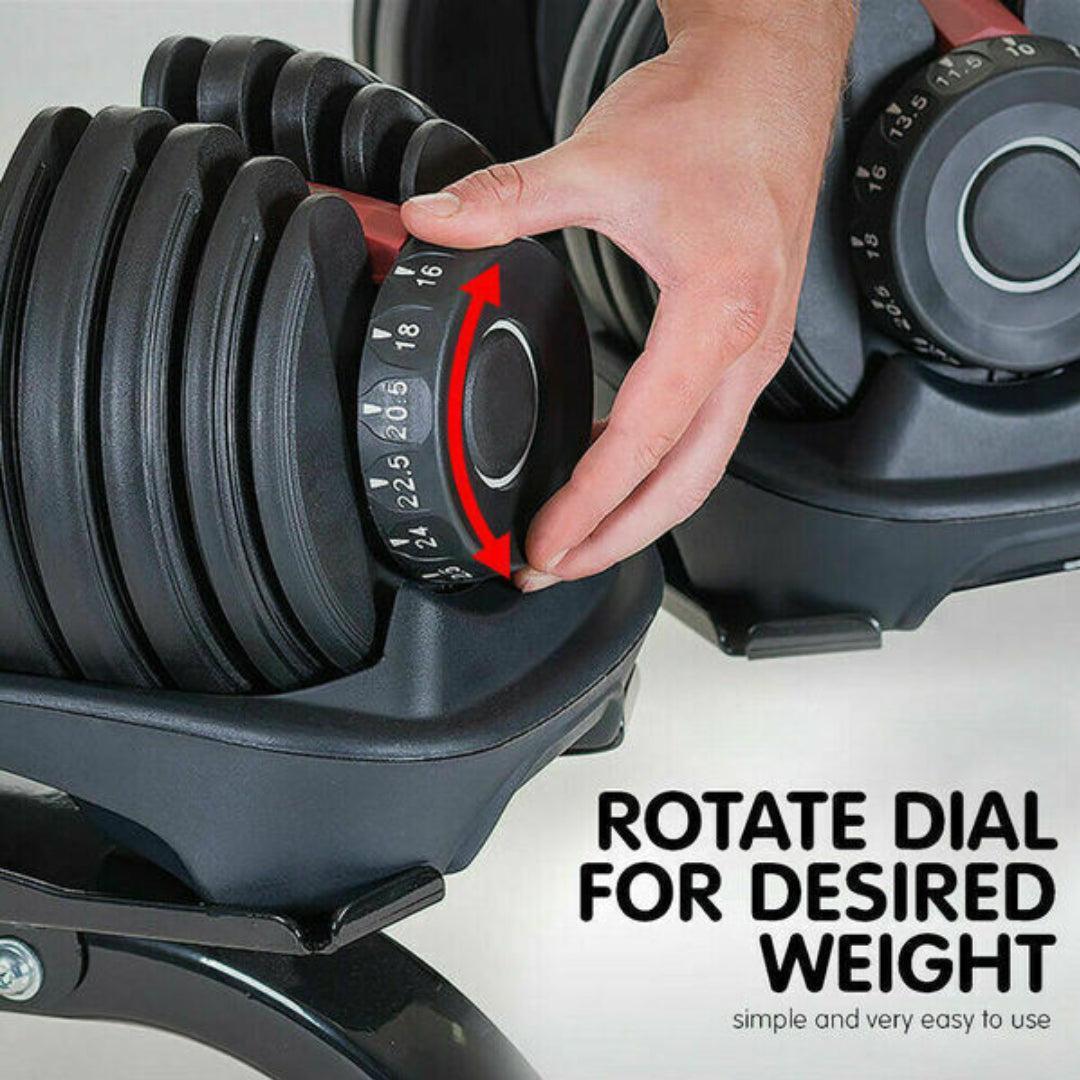 Coppia Manubri Pesi Palestra Casa Da 2.5 A 24 Kg - 15 Livelli Regolabili Set Con 5/7
