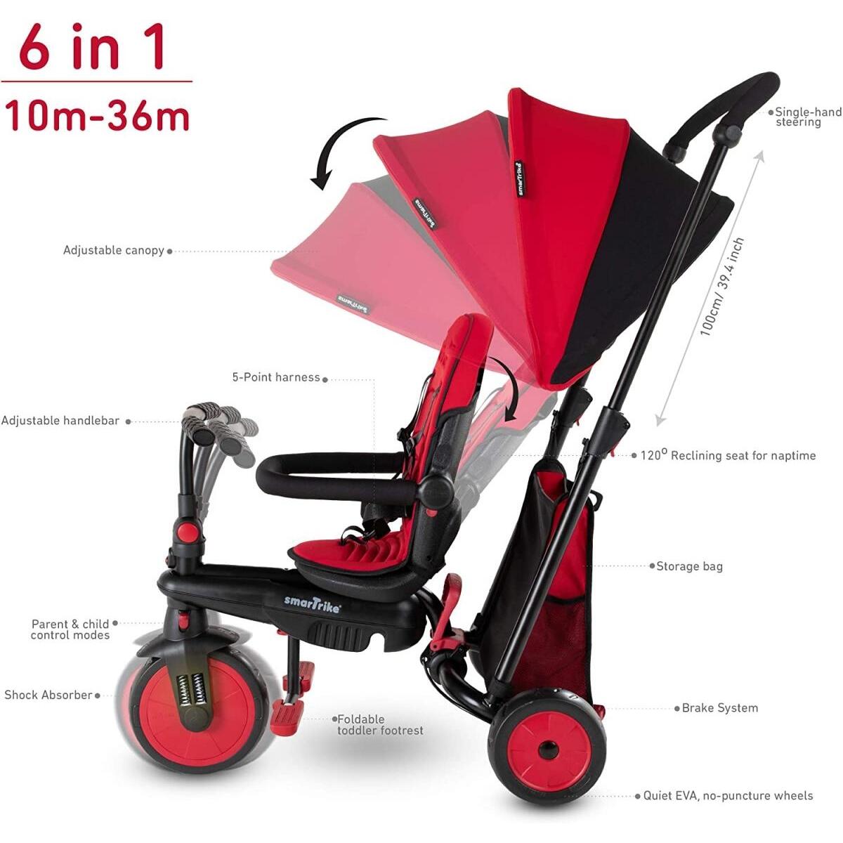 Smartrike Tricycle Evolutif Pliable STR3 Rouge 2/4