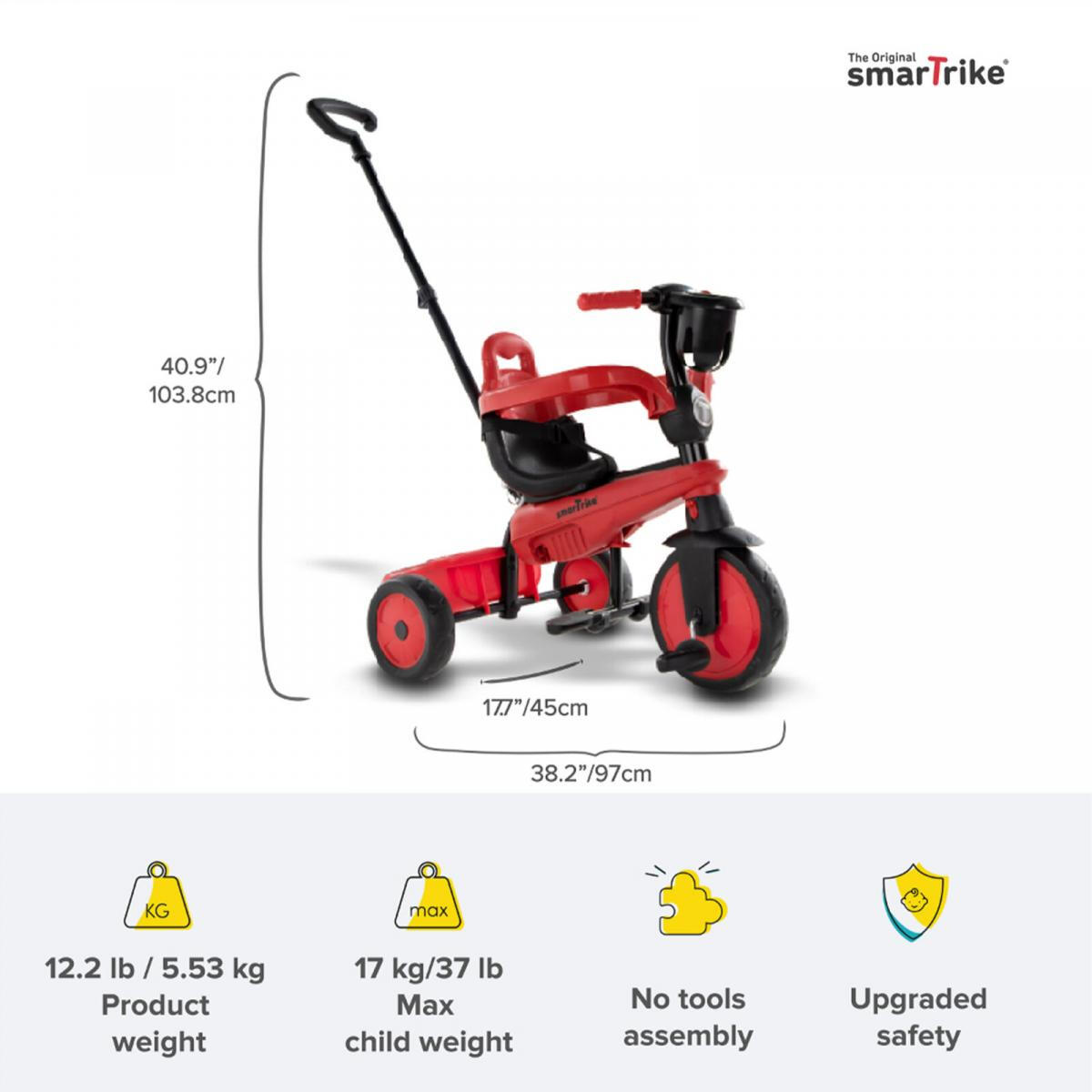 Smartrike Breeze S - couleur rouge 2/3