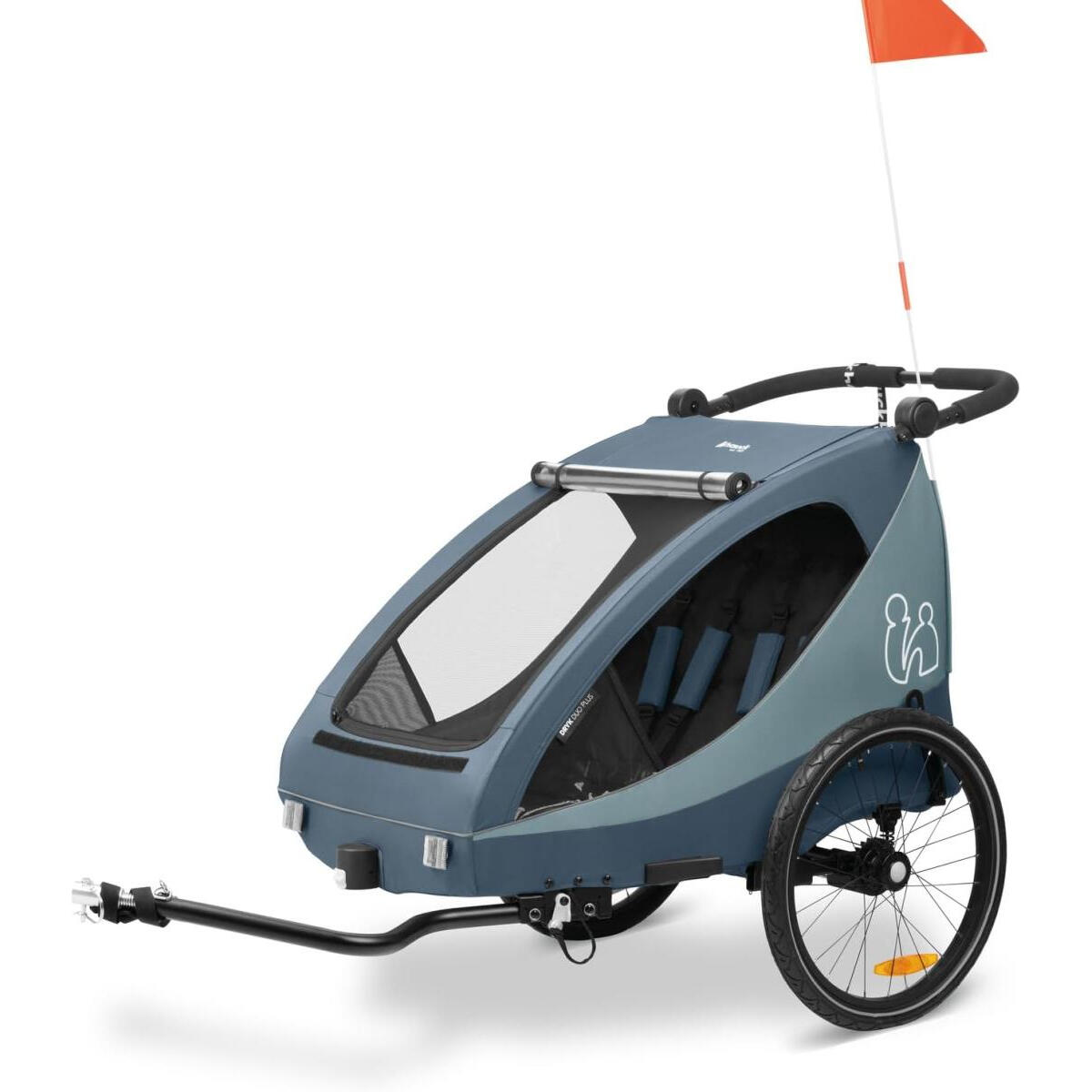 Hauck - Remorque Vélo Duo Dryk Plus Bleu Foncé - Siège Vélo Enfant - Orange - Taille Unique - Decathlon