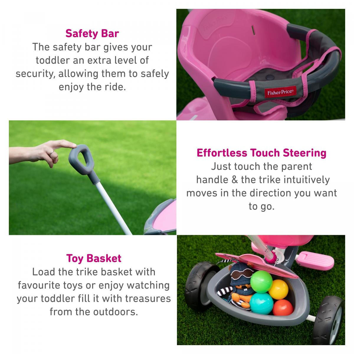 Fisher Price Smartrike 3 in 1 Charm Pink Dreirad 6/6