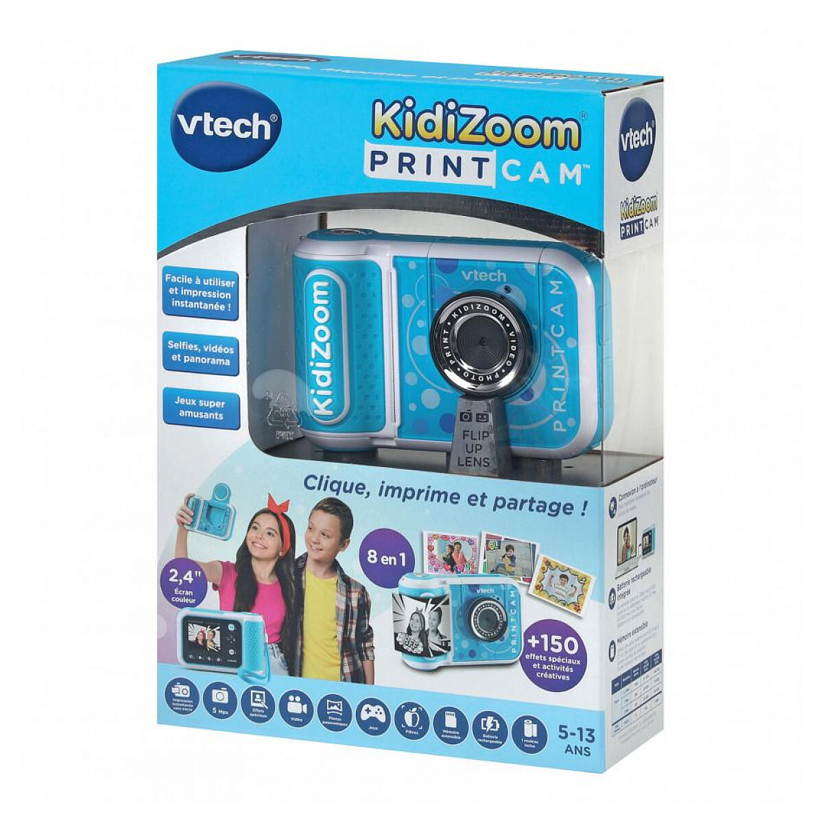 Vtech - Kidizoom Print Cam Bleue Appareil Photo Video - Appareil Photo - Bleu - No Size - Decathlon