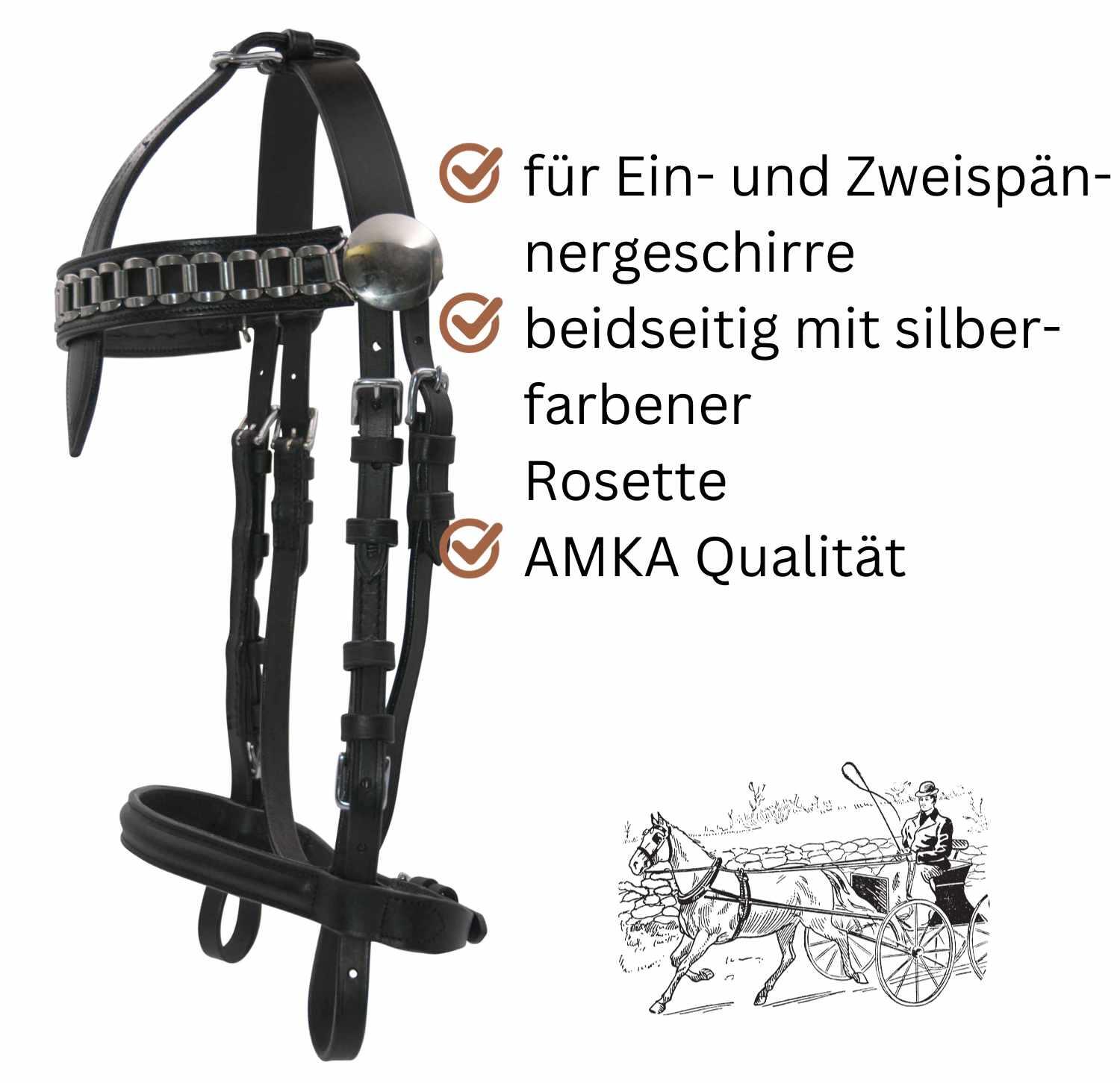 AMKA Stränge für Einspänner Zugstränge aus Lemico 3/4