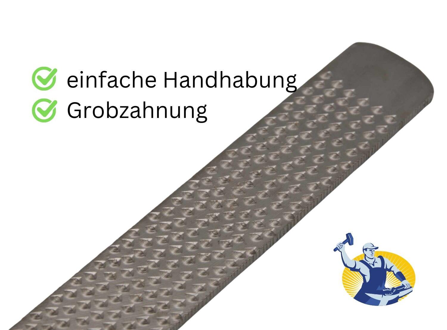 AMKA Hufraspel mit Holzgriff doppelseitig fein- und grobkörnig 4/4