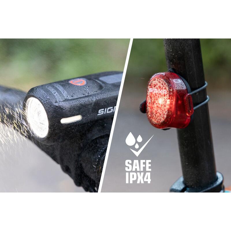 KIT D'ÉCLAIRAGE VÉLO AVANT/ARRIÈRE HOMOLOGUÉ ROUTE AURA 45 / NUGGET II