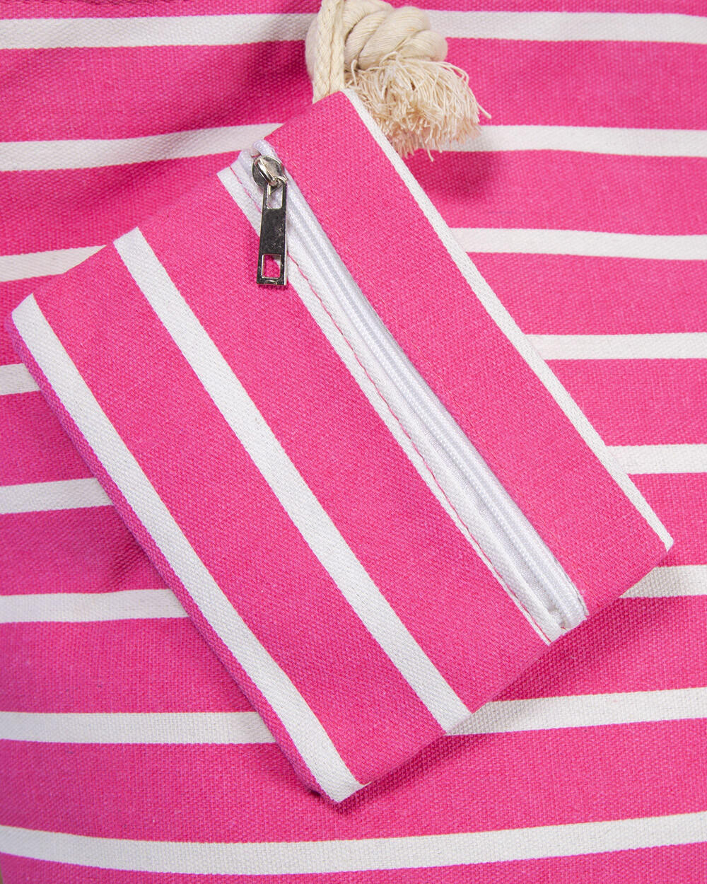 BOLSO ESTAMPADO DE PLAYA CON MONEDERO RAYAS ROSA 4/4