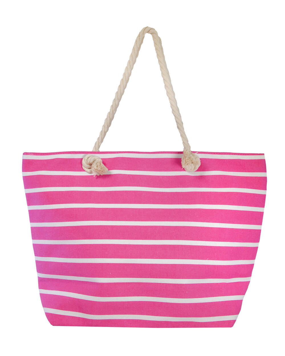 BOLSO ESTAMPADO DE PLAYA CON MONEDERO RAYAS ROSA 2/4