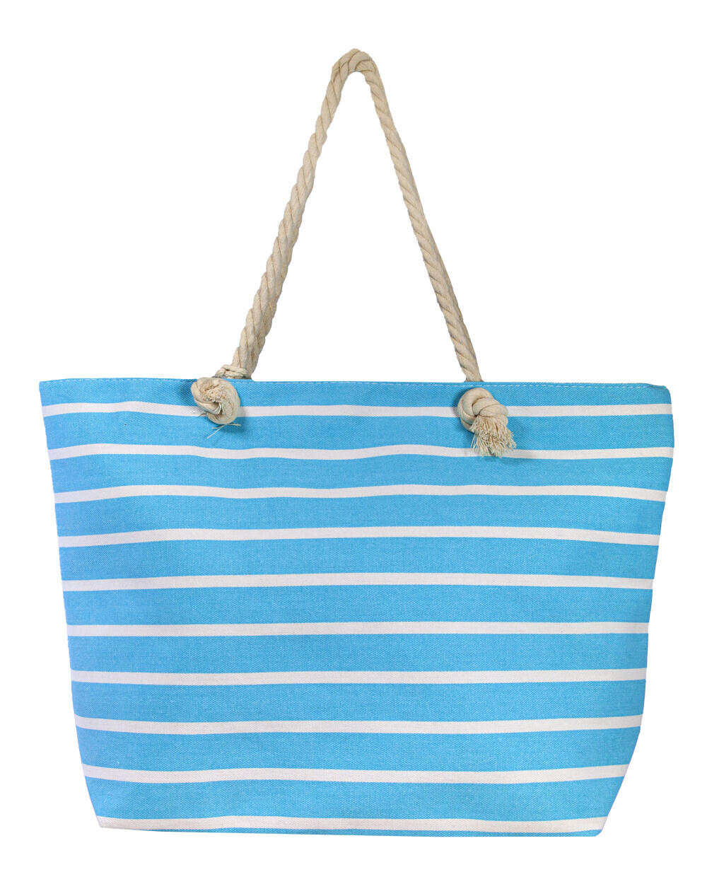 BEDRUCKTE STRANDTASCHE MIT TÜRKIS GESTREIFTER GELDBÖRSE 2/5