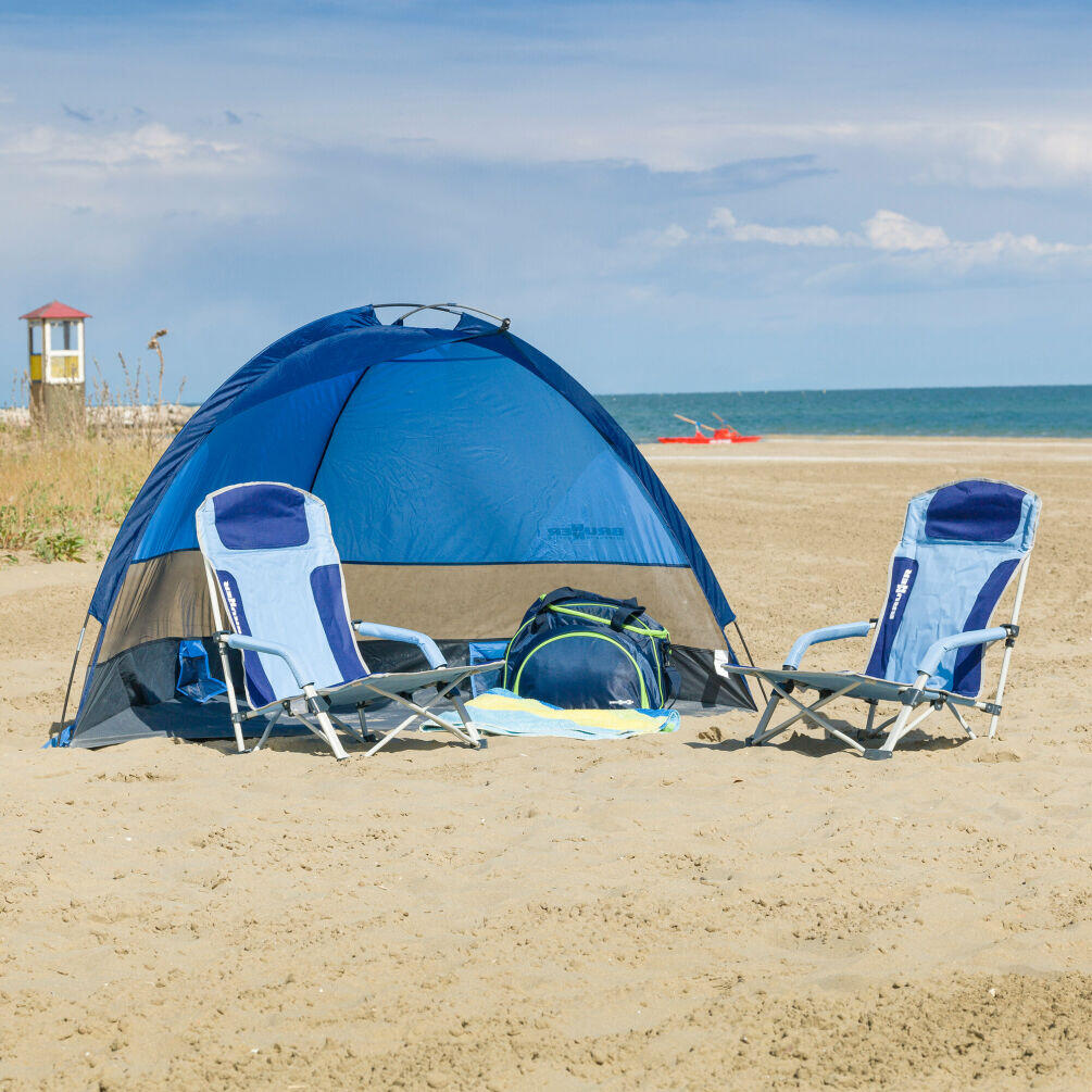 Brunner Strandstoel Bula lichtblauw/blauw 3/4