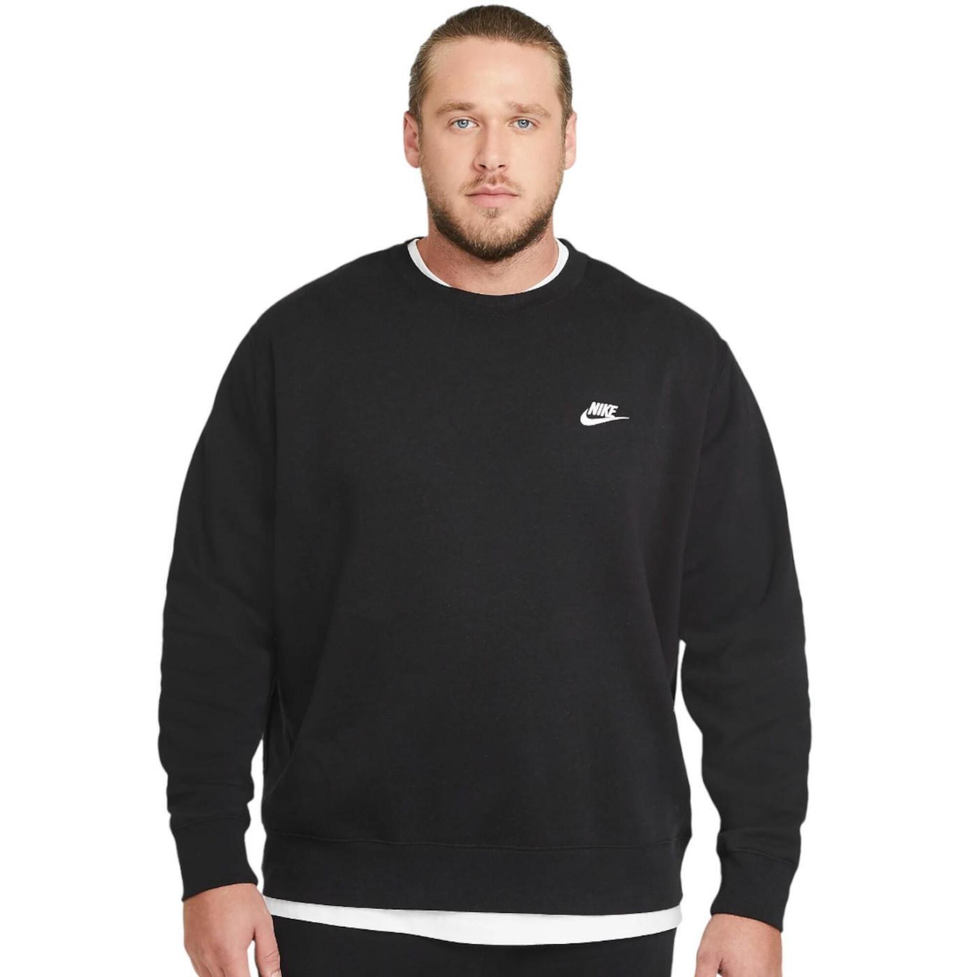 BLUZA męska NIKE sportowa bez kaptura czarna bawełniana