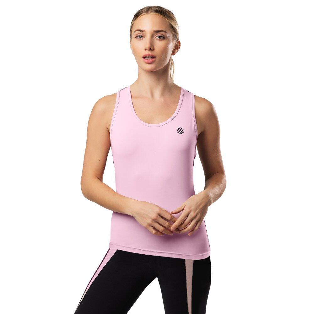 SIROKO Camisola de alças para mulher Fitness Impact Rosa Chiclete