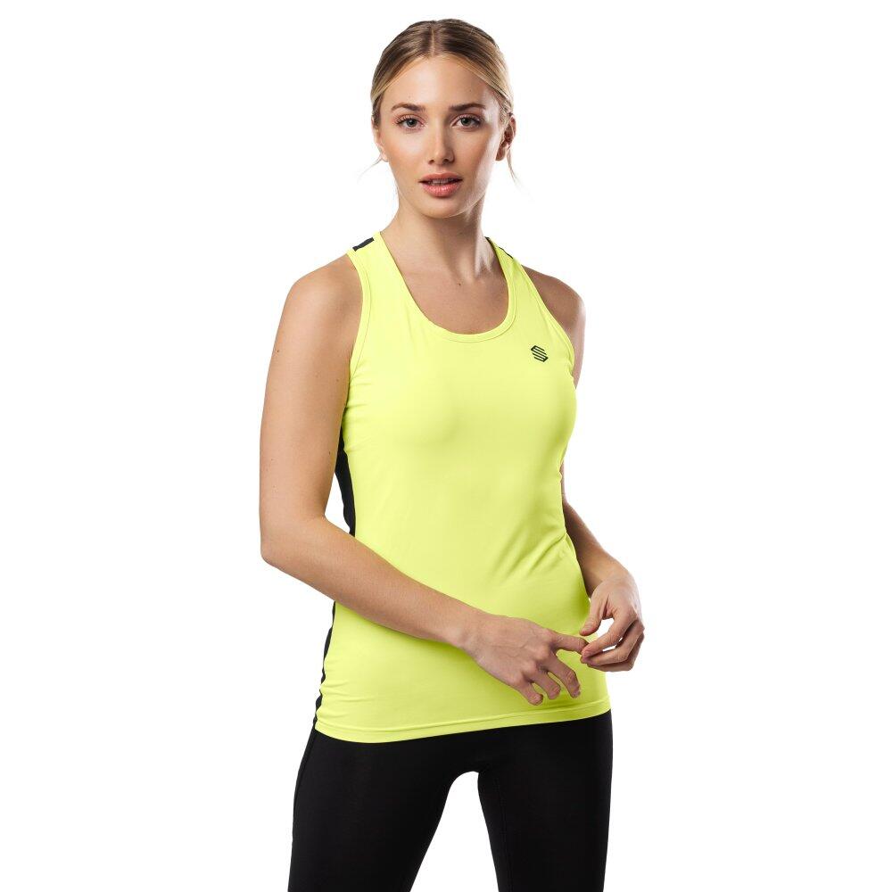 Camiseta de tirantes fitness SIROKO Core Amarillo limón Mujer