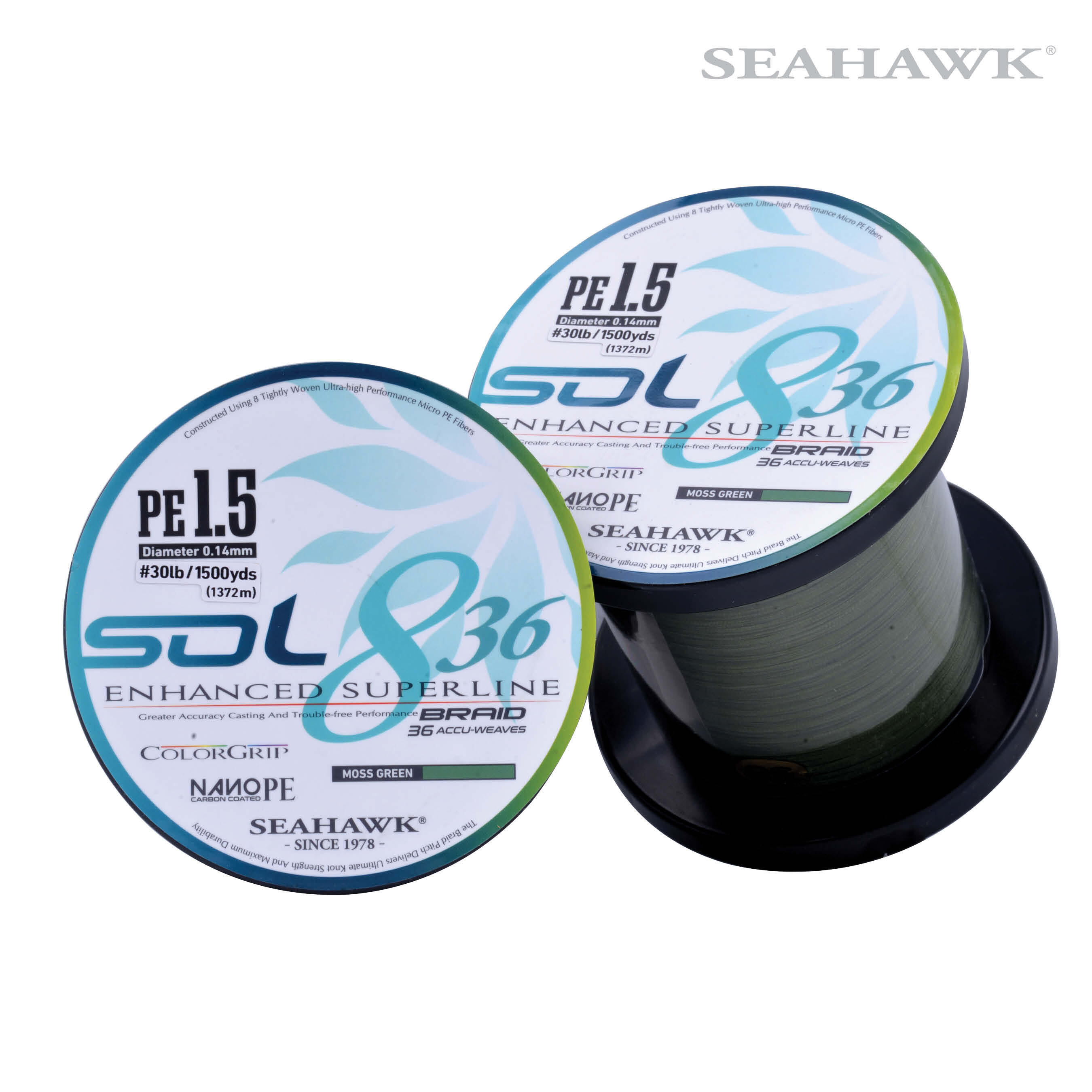 SOL 836 MOSSGREEN 1500YDS BRAIDED LINE