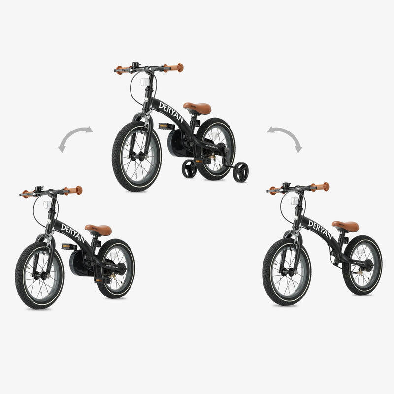 Deryan 3-in-1 Bicicletă pentru copii 14 inch - Bicicletă de echilibru