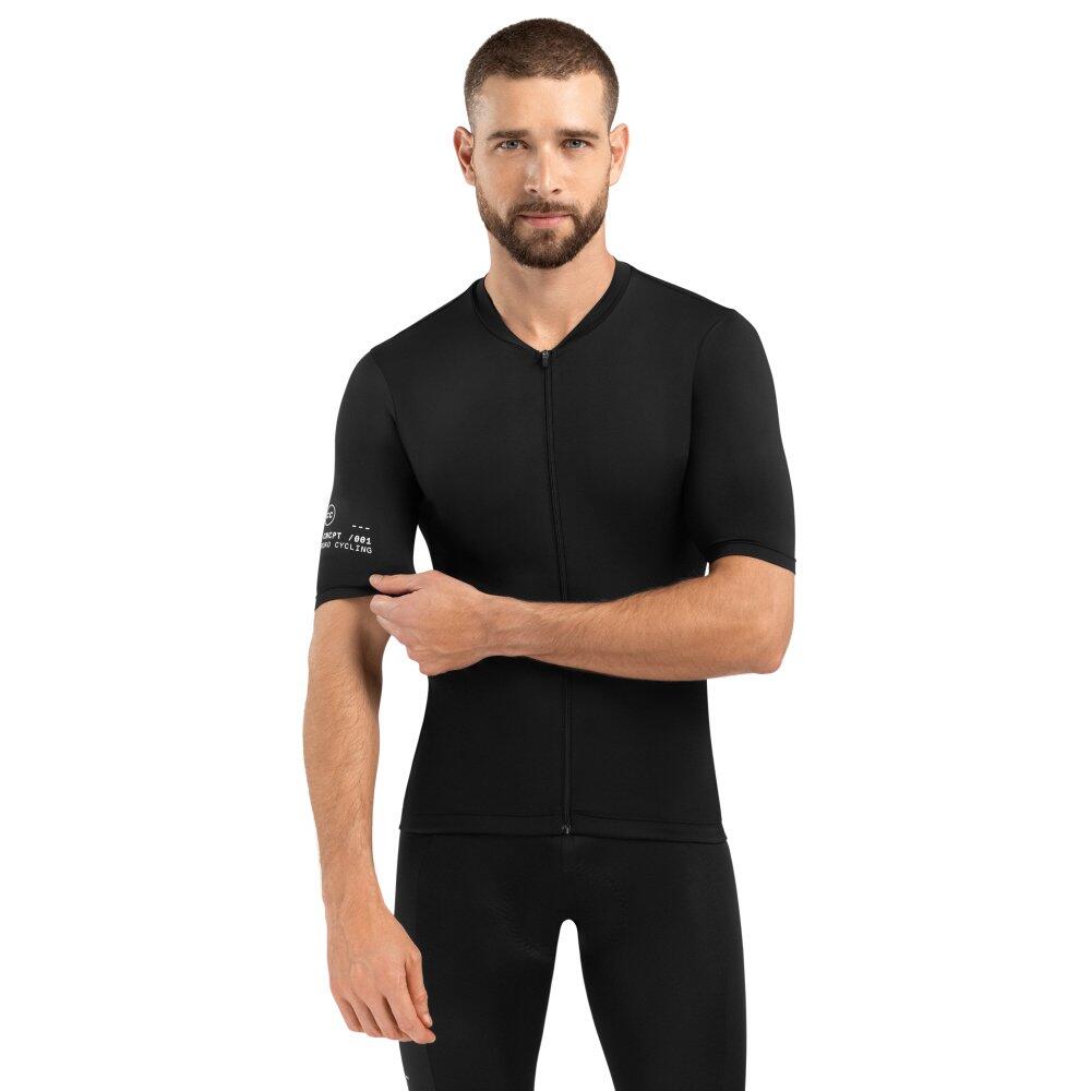 SIROKO Pánský cyklistický dres s krátkým rukávem Core Pordoi Černá
