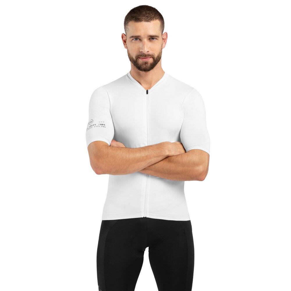 SIROKO Maglia da ciclismo a maniche corte uomo Core Rim Drive Bianco