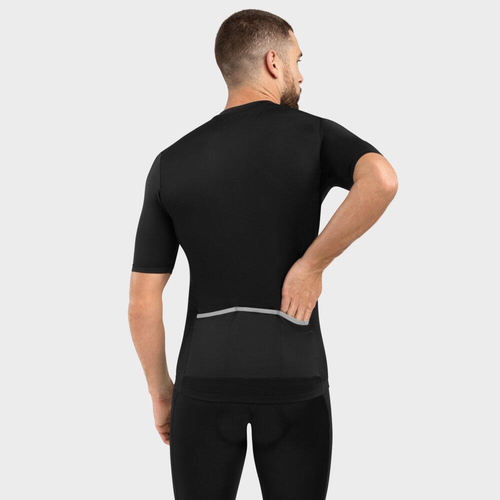 Maillot vélo Core Pordoi homme Noir slim manches courtes 3/8