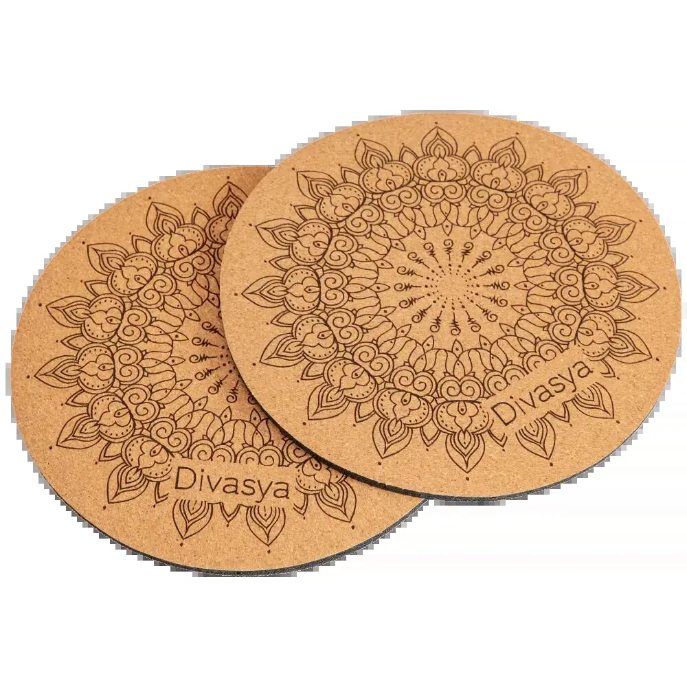 Yoga knee pads | Set (2 pieces) made of pure rubber and cork