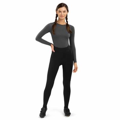 Pantaloni con fondello a gamba lunga donna Ciclismo Core Lookout Nero